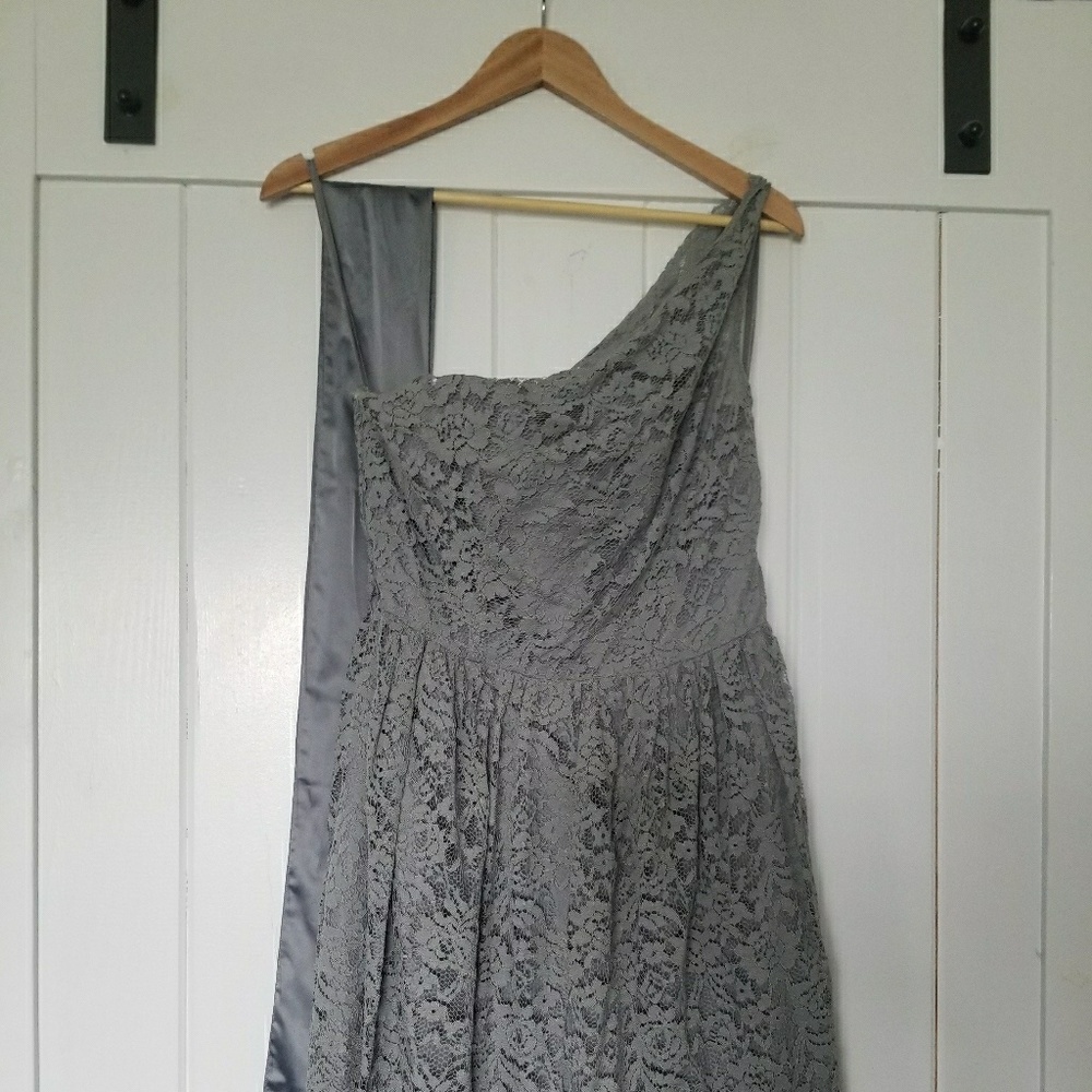 Gray princess cut lace dress formal